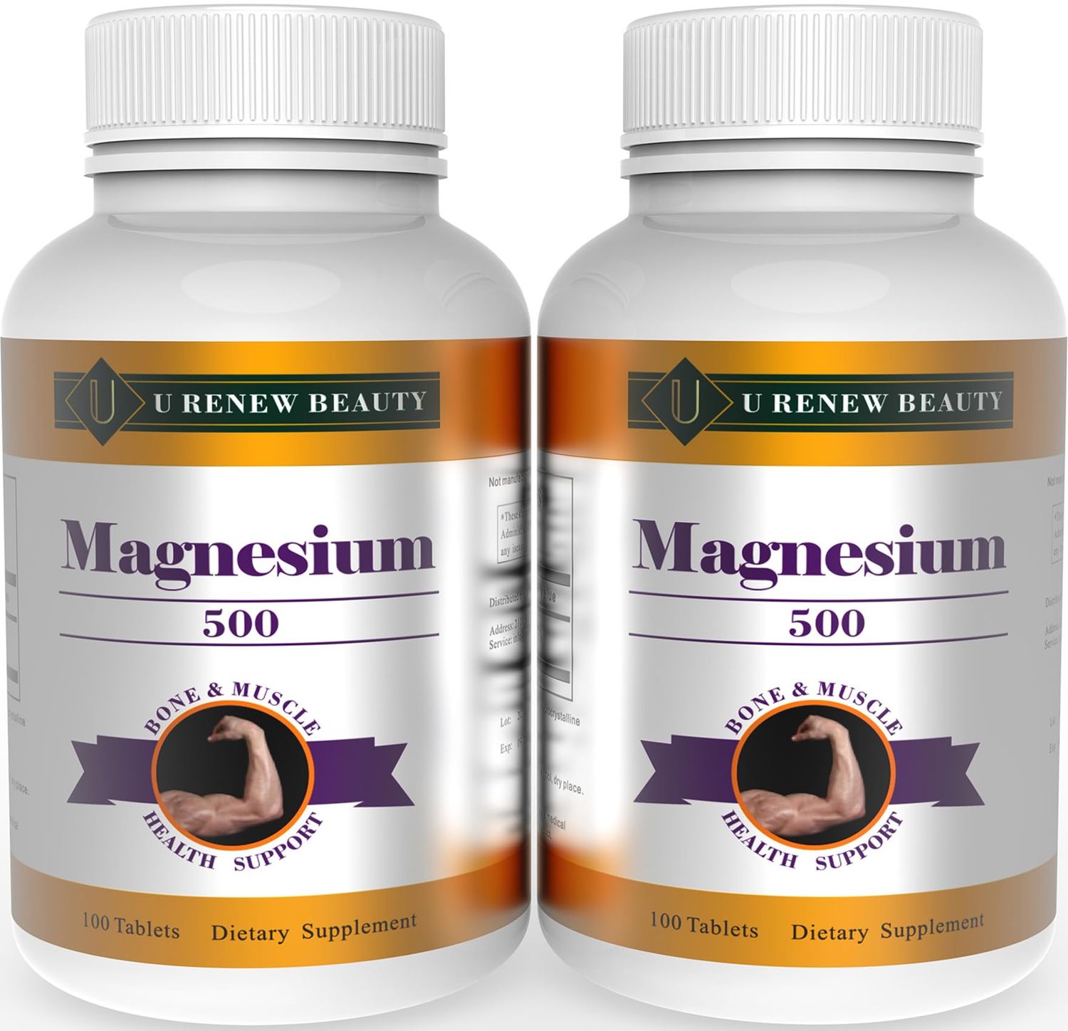 URENEWBEAUTY Magnesium 460mg Supplement,Magnesium Oxide Flakes for Muscle, Heart, Bone and Nerve Health Support,Coated Tablets,Non-GMO Ingredients,100 Servings (Pack of 2) 200 Day Supply