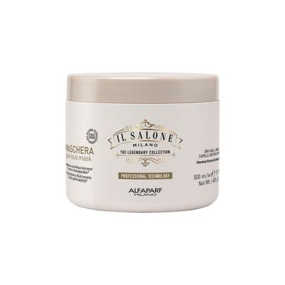 Il Salone Milano Professional Glorious Mask - Hydrating Hair Mask for Dry Hair - Increases Nourishment and Combability with Chestnut Extract Rice Extract - Salon-Quality Hair Care (17.1 oz 500 ml)