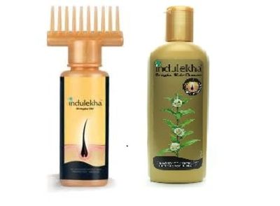 Indulekha Combo Set - Bringha Hair Oil 100ml and Anti Hair Fall Shampoo 200ml (Hair Cleanser)