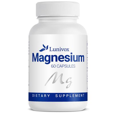 Magnesium Glycinate Supplement - 60 Capsules, Supports Muscle Relaxation Sleep, Highly Absorbable Magnesium for Bone Health and Heart Function