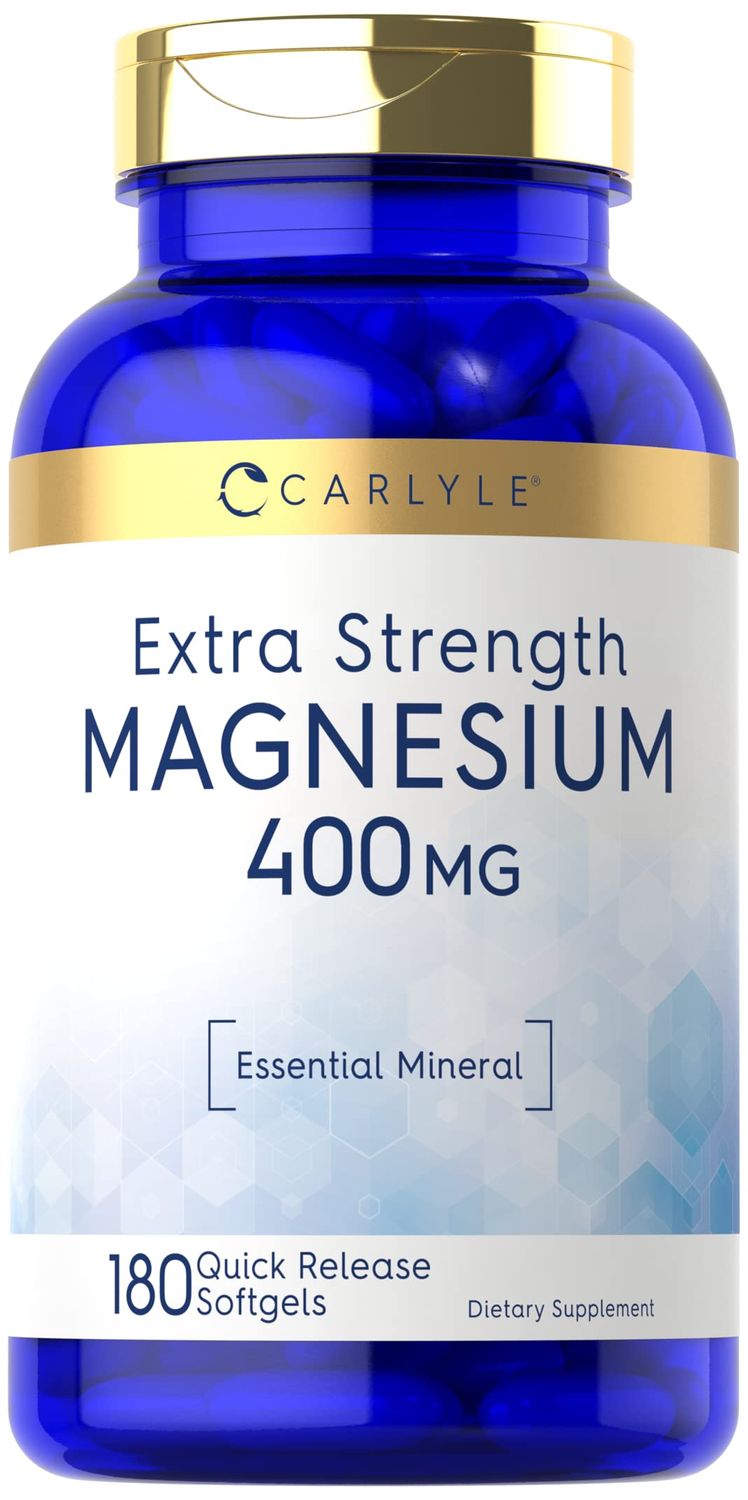 Carlyle Magnesium Oxide 400mg 180 Softgels Essential Mineral Non-GMO and Gluten Free Supplement