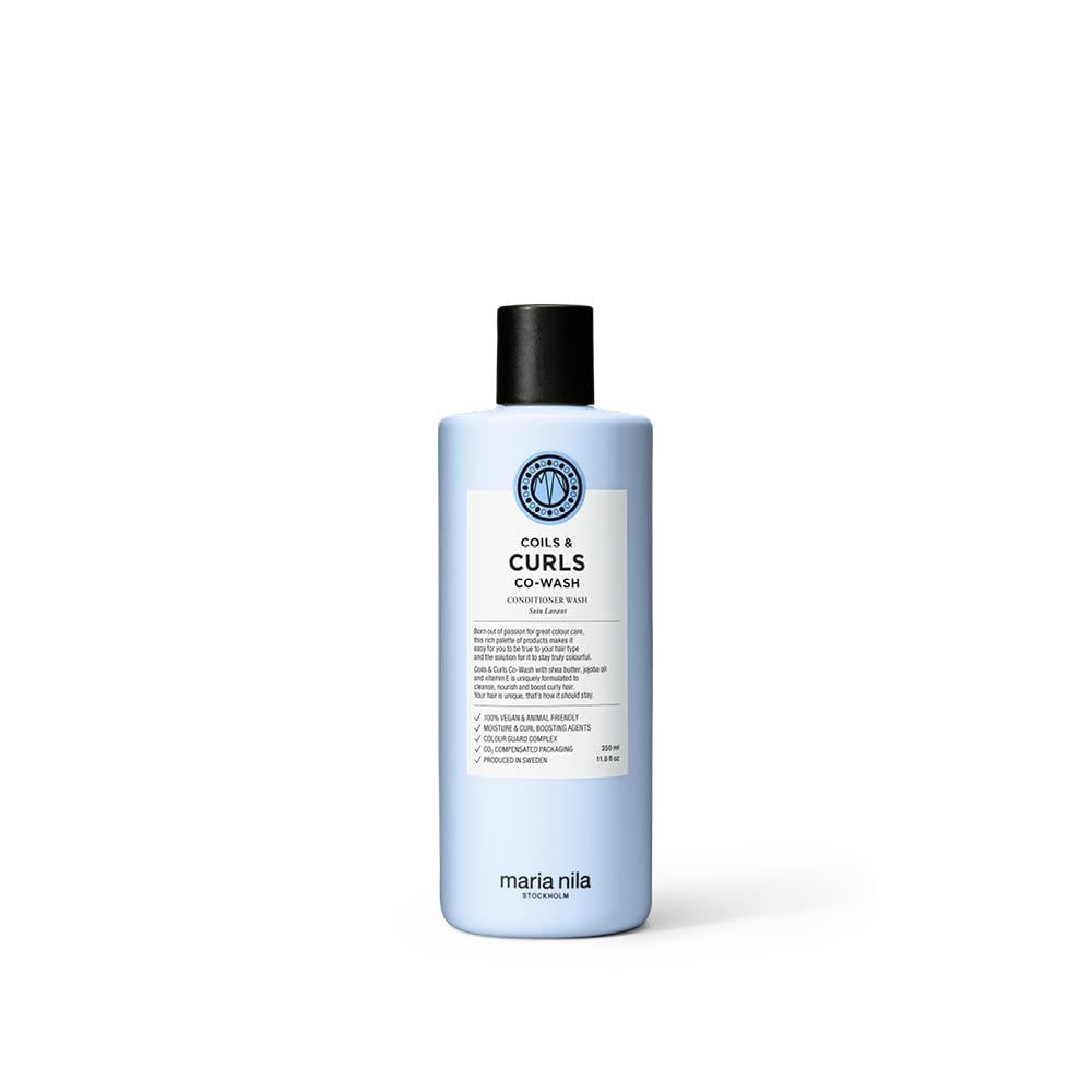 Maria Nila Coils Curls Co-Wash, 11.8 Fl Oz, For Curly Wavy Hair, Jojoba oil to Stay Hydrated while Washing, Shea butter for Curl Enhancement, 100 Vegan