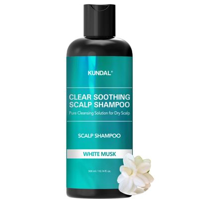 KUNDAL Clear Soothing Scalp Shampoo White Musk - Korean Hair Care, Deep Cleansing, Sensitivity Care, For Dry Scalp 10.14fl oz (Pack of 1)
