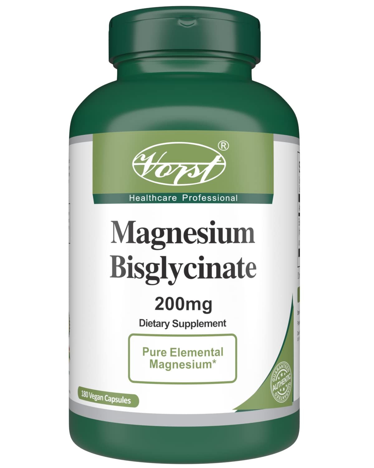 VORST Magnesium Bisglycinate 200mg 180 Vegan Capsules