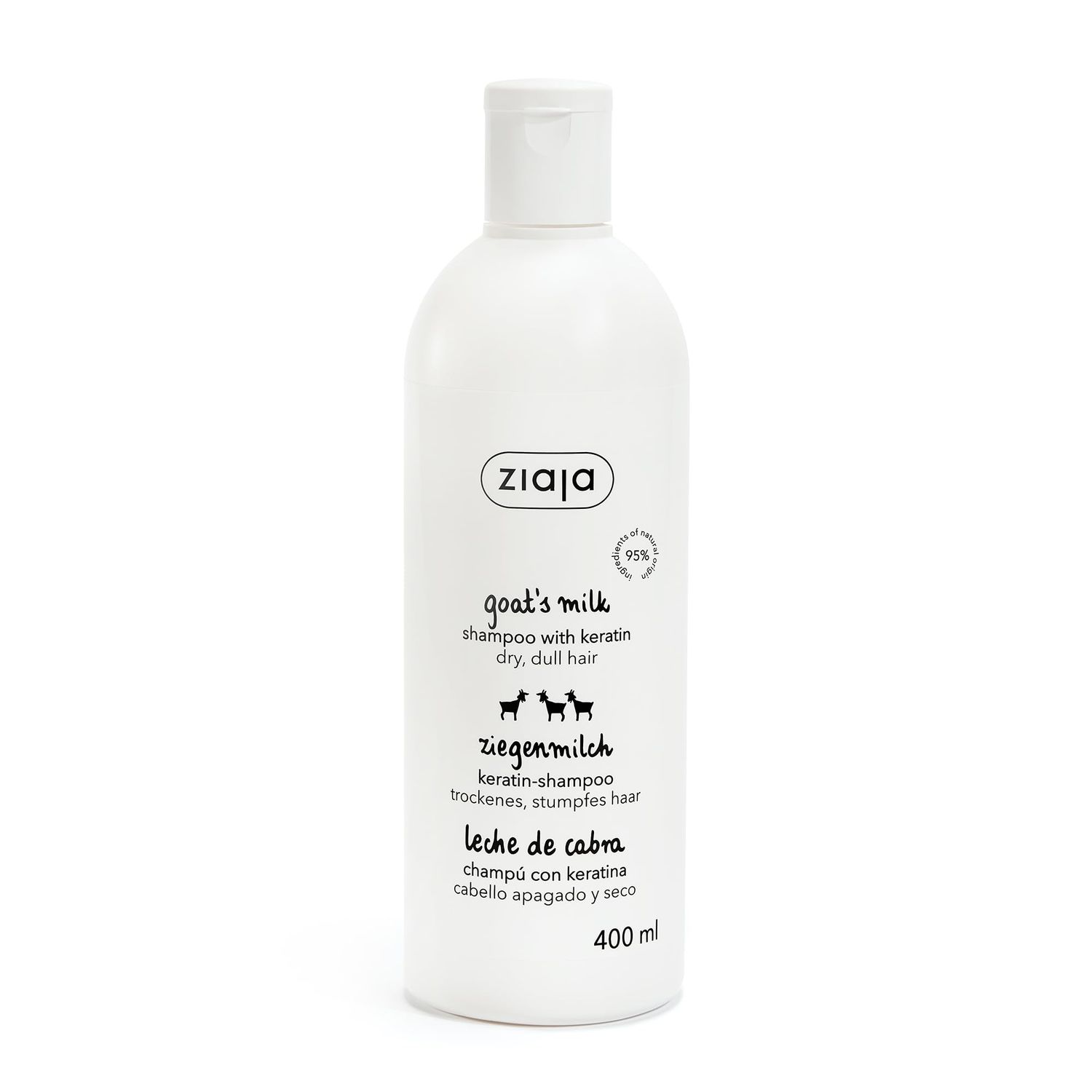 Ziaja Goat&#39;s Milk Energising Shampoo for Dry and Damaged Hair (Shampoo with Keratin) 13.5 oz