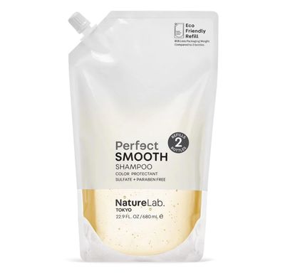 NATURELAB. TOKYO Perfect Smooth Shampoo: Eco-Friendly Refill Pouch: Weightless Frizz Control for Smoother, Healthier Hair and Scalp I 22.9 FL OZ 680ml