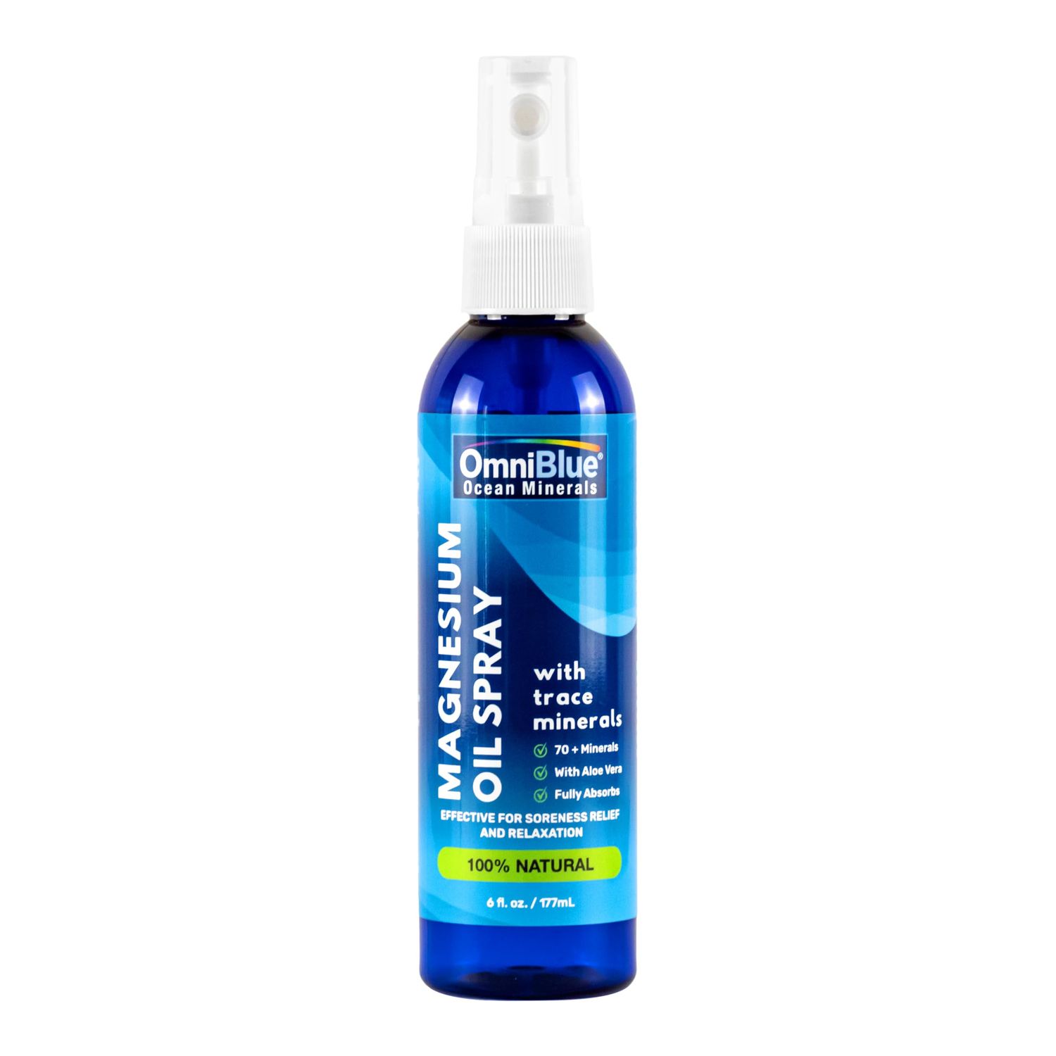 100 Natural Magnesium Oil and Ocean Minerals Spray Complete Mineral Replenishment Pure Magnesium Organic Aloe Vera Complete Fast Absorption 6 oz