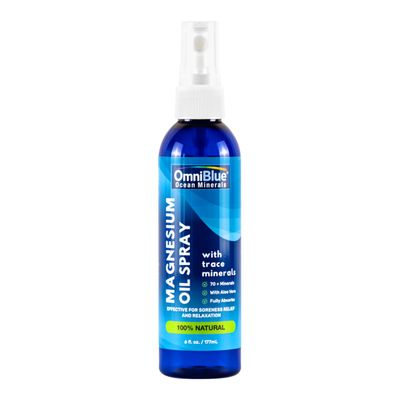 100 Natural Magnesium Oil and Ocean Minerals Spray Complete Mineral Replenishment Pure Magnesium Organic Aloe Vera Complete Fast Absorption 6 oz