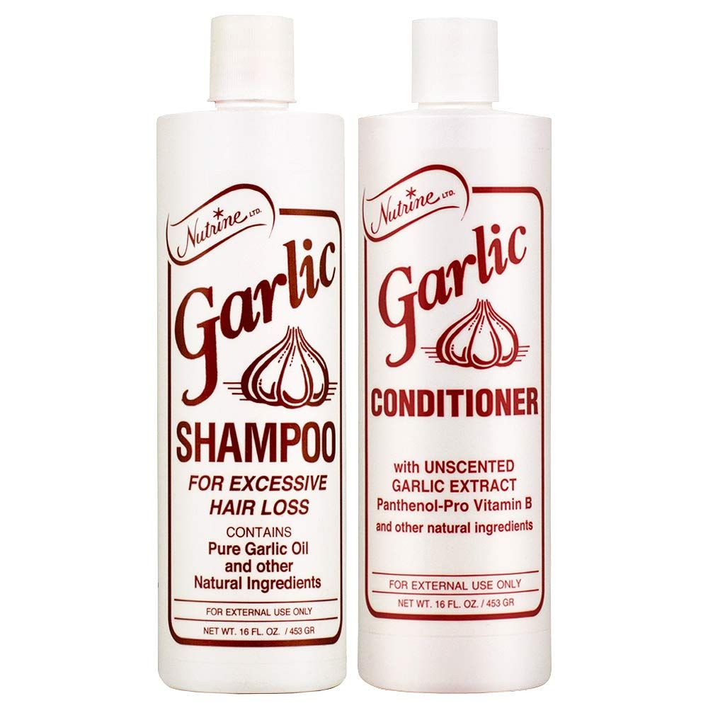 Nutrine Garlic Shampoo (Scented) 16oz Conditioner (Unscented) 16oz