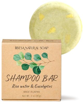 IIBESA Rice Water Shampoo Bar - Hair Growth Thickening Improves Scalp Health - Japan Made Organic Ingredients - Solid Shampoo Bars For All Hair Types - Essential Oils - Eucalyptus