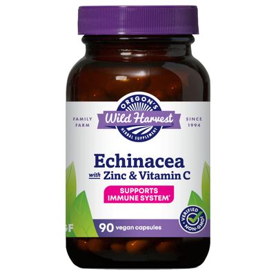 Oregon&#39;s Wild Harvest Echinacea with Zinc and Vitamin C Capsules, 90 Count