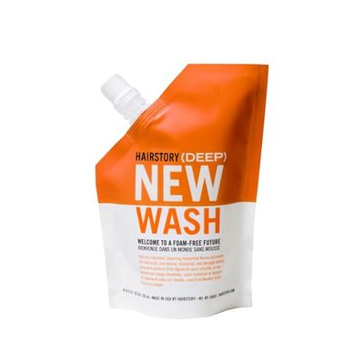 Hairstory New Wash Deep, Clarifying Cleansing Cream for Oily Fine Hair, Shampoo Conditioner Alternative, Removes Buildup Restores Scalp, 8oz