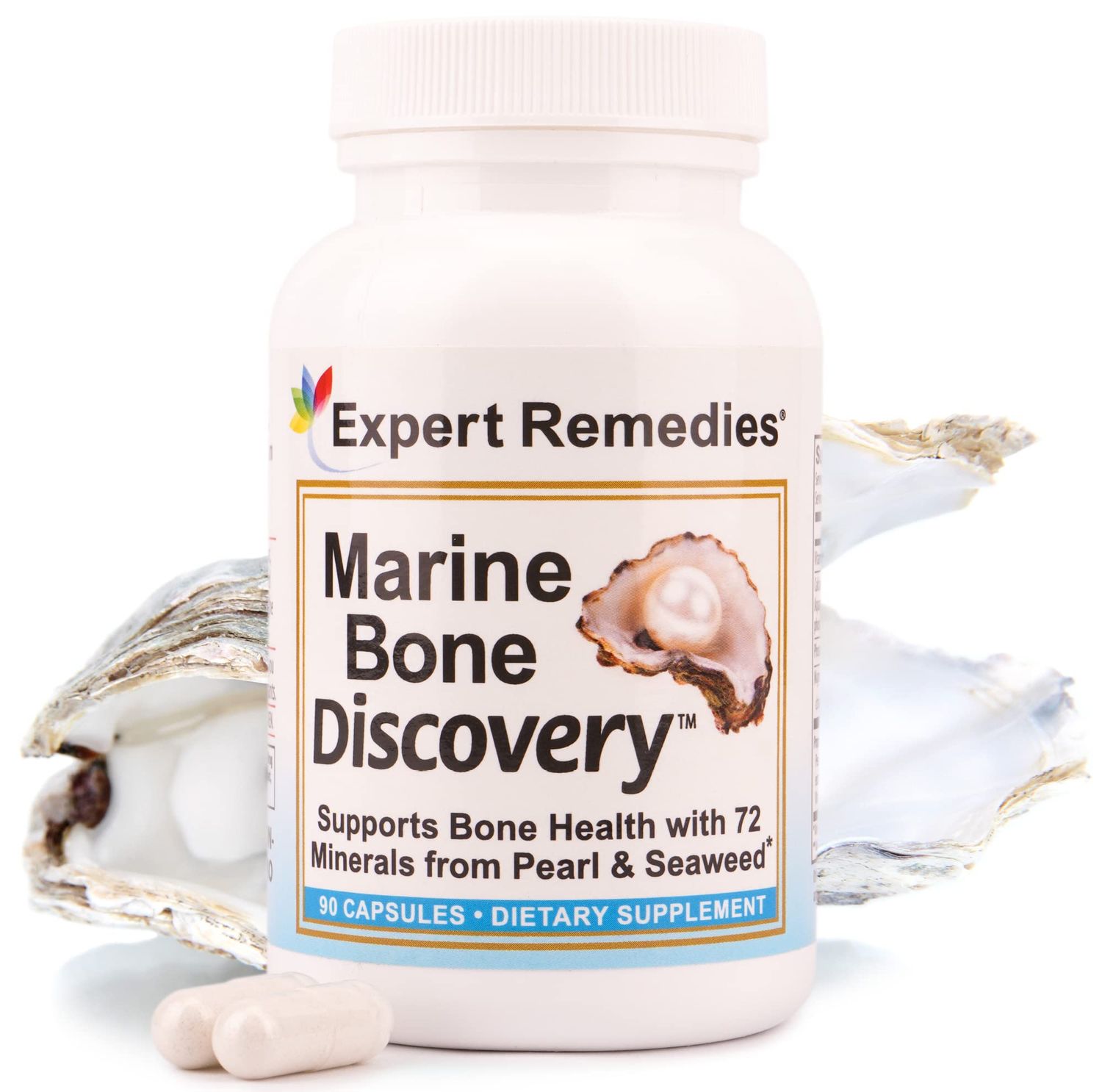 Marine Calcium Bone Density Supplement, 3.5X Absorbable Pearl Calcium Icelandic Marine Algae, with Magnesium, Vitamin D3 K2 More, Organic, Holistic Alternative, Astronaut Endorsed - 30 Days Supply