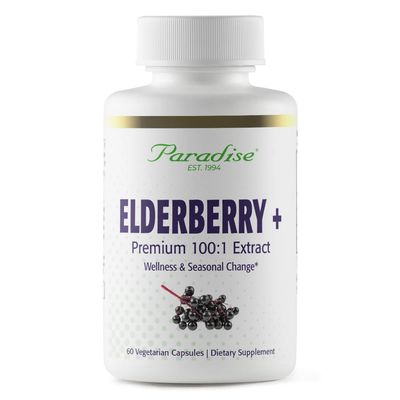 Paradise Herbs Elderberry with Zinc Extract, Supports Body&#39;s Natural Defenses, Super Potent, Ultra Pure, Vegan, Non GMO, Gluten Free, 60 Vegetarian Capsules