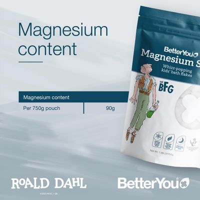 BetterYou Magnesium Sleep Kid s Bath Flakes - Bath Salts with Popping Candy - Bath Soak with Natural Magnesium - Relaxing Lavender for Sleep - 1.6 lb