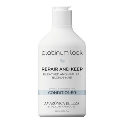 AMAZONICA BELEZA Blonde Purple Conditioner, Natural and Bleached Blondes, Repairs, Moisturizes and Nourishes, Neutralizes Brassy Tones In Blonde Hair, Rubias, 10 Oz