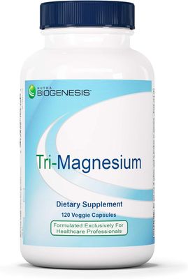 Nutra Biogenesis Tri-Magnesium - Triple Magnesium Complex, High Absorption Supplement with Citrate, Malate Oxide for Bone, Muscle Teeth Support, 3 in 1 Formula for Women Men - 120 Capsules