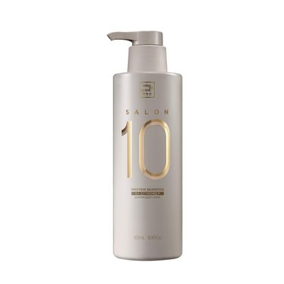 Mise En Scene Salon 10 Protein Shampoo for Severe Damaged Hair - Low porosity Hair Product, Korean HairPerfume Shampoo, 10-Sec Protein Clinic, Moisturizing Restoring, 16.9 Fl. Oz. (500ml)