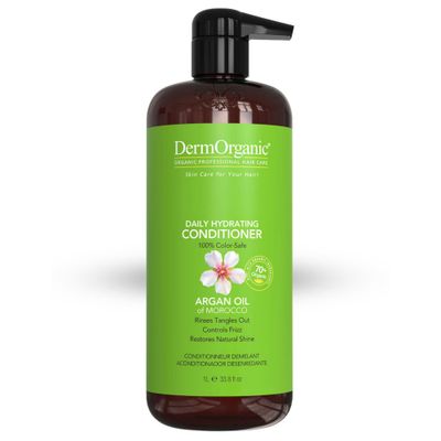 DermOrganic Argan Oil Daily Hydrating Conditioner - Sulfate-Free Color Safe, 33.8 oz