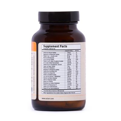 U-MORE Multivitamin Mineral Complex, Vegan, Sugar-Free, Gluten-Free, Calcium, Magnesium, Vitamin A, B1, B2, B5, B6, B12, D3, K, C, Iron, Zinc, Supports Immune System Overall Health - 60 Tablets