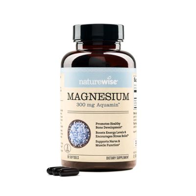 NatureWise Magnesium Softgels 300mg - Absorption-Friendly, Marine-Derived - Supplement for Sleep, Bone and Muscle Health - Non-GMO, Soy Gluten-Free - 90 Count1-Month Supply