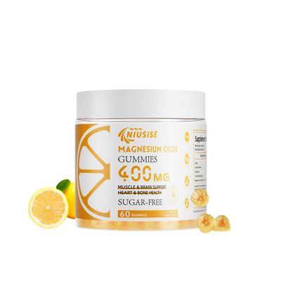 NIUSISE Magnesium Oxide Gummies for Men Women, Easily Absorbed Magnesium Gummies Supplement for Muscle, Bone and Heart Support, Magnesium Complex Supplement 400mg