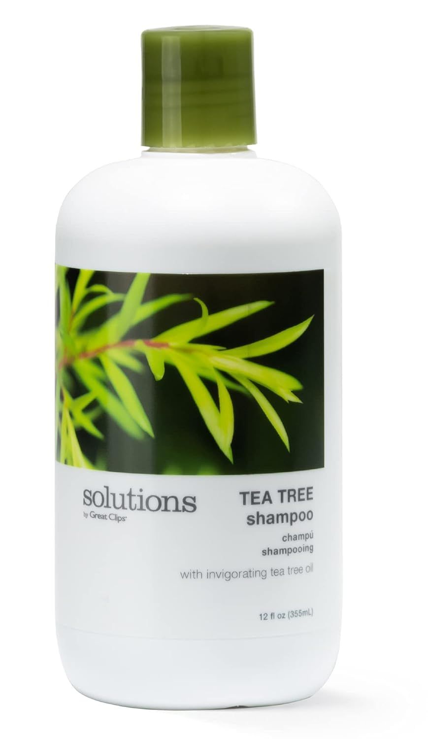GREAT CLIPS Solutions Tea Tree Shampoo 12 fl oz Natural Dry Scalp Dandruff Treatment with Invigorating Essential Oils Nourish and Stimulate Scalp For All Hair Types