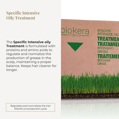 SALERM - Oily Hair Treatment - Intensive Grease Treatment Biokera Natura - 6 x 10 ml - Intensive Lotion for Oily Hair - with Proteins, Amino Acids, and Beer Yeast - Sebum Regulating