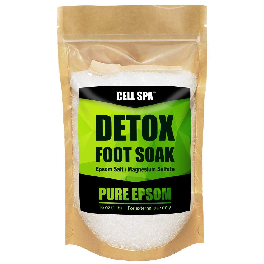 Cell Spa Detox Foot Soak Bath Premium 16 Ounce Lavender Scented Epsom Salt Magnesium Sulfate to Help Detox, Relieve Stress, Eliminate Odors Soften Your Feet (UNSCENTED)