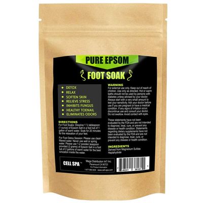 Cell Spa Detox Foot Soak Bath Premium 16 Ounce Lavender Scented Epsom Salt Magnesium Sulfate to Help Detox, Relieve Stress, Eliminate Odors Soften Your Feet (UNSCENTED)