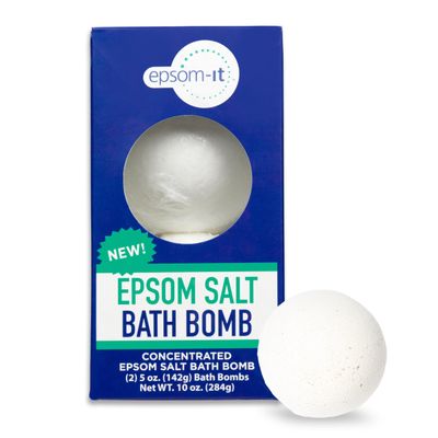 Epsom-It Epsom Salt Bath Bomb - Magnesium Sulfate Epsom Salts for Soothing and Refreshing soak, Recovery Magnesium Bath Soak for Women Men, Unscented, 2-Pack