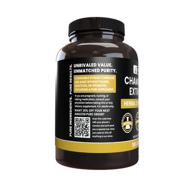 PURE ORIGINAL INGREDIENTS Chamomile Extract (365 Capsules) No Magnesium Or Rice Fillers, Always Pure, Lab Verified
