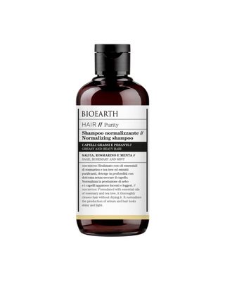 BIOEARTH Hair, Normalizing Shampoo for Oily and Heavy Hair, Sebum production regulator, Made in Italy, Vegan, AIAB Certified - 250ml Pack