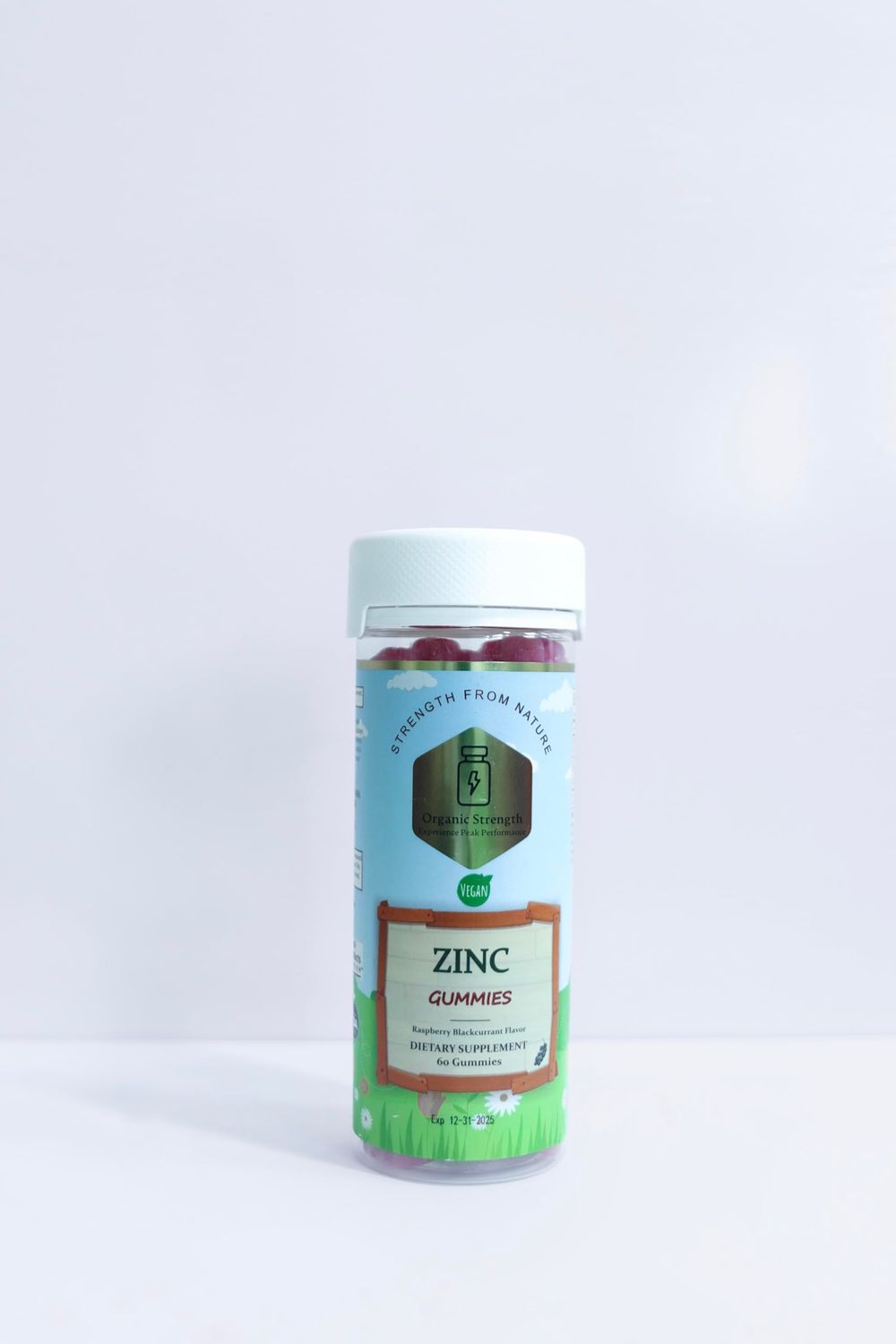 Organic Strength Vegan Zinc Pectin Gummies: Boost Your Immunity, Support Your Health with 50mg of Zinc, 455 Daily Intake (60 Count)
