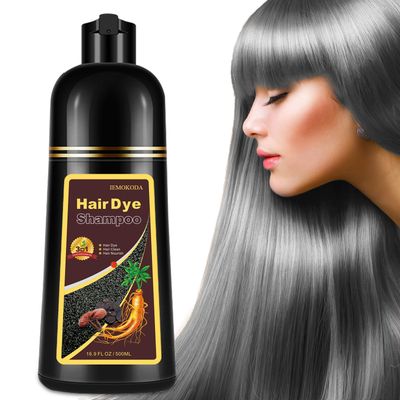 Silver Gray Hair Dye Shampoo, Natural Hair Color Shampoo for Gray Hair for Women Men, 3 in 1 Shampoo to Paint Gray, Instant Coloring Shampoo for Dyeing Gray, Herbal Formula, Easy to Use, 16.9 Fl Oz