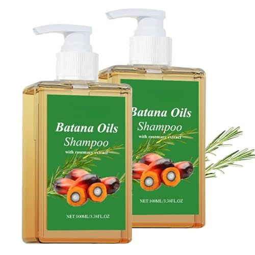100 Batana Oil Shampoo, 100 Rosemary Oil Shampoo, Shampoo De Batana Para La Caida Del Cabello, Nourishes and Regenerates Hair-Soft and Fluffy for Men Women (2pcs)