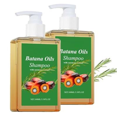 100 Batana Oil Shampoo, 100 Rosemary Oil Shampoo, Shampoo De Batana Para La Caida Del Cabello, Nourishes and Regenerates Hair-Soft and Fluffy for Men Women (2pcs)