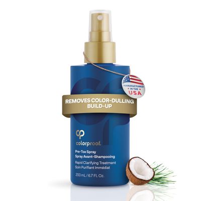 Colorproof Hair Pre-Tox Spray 6.7 Fl. Oz. Rapid Clarifying Pre Shampoo Spray with Color Protection, Coconut Lemongrass Scent