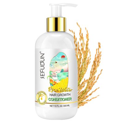 Rice Water Hair Growth Conditioner with Biotin 10 Fl Oz, Rice Water Hair Conditioner for Hair Growth, Improve Strength, Volume, and Shine, Softens Moisturizes Dry, Frizzy, Damaged Hair.