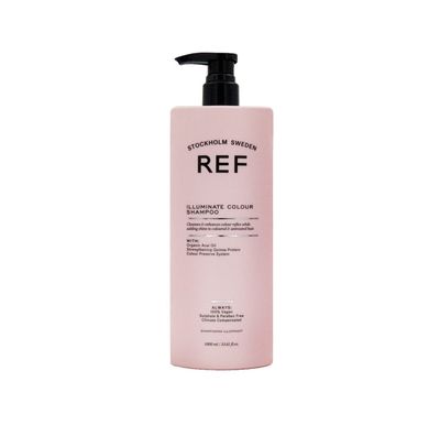 Reference of Sweden REF Champ Illuminate Colour Shampoo 1000ml Strengthening Shampoo for Use on Colour-Treated and Natural Hair Contains Organic Acai Oil and Quinoa Protein 33.81 Fl Oz