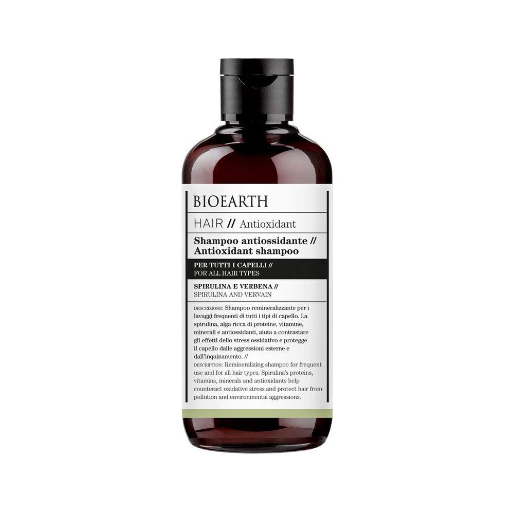 Bioearth Hair, Antioxidant Shampoo for all types of hair, with protective and remineralising effect, Made in Italy, Vegan, AIAB Certified - 250ml Pack
