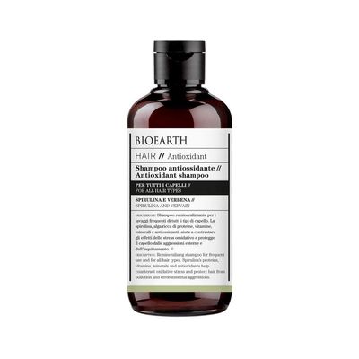 Bioearth Hair, Antioxidant Shampoo for all types of hair, with protective and remineralising effect, Made in Italy, Vegan, AIAB Certified - 250ml Pack