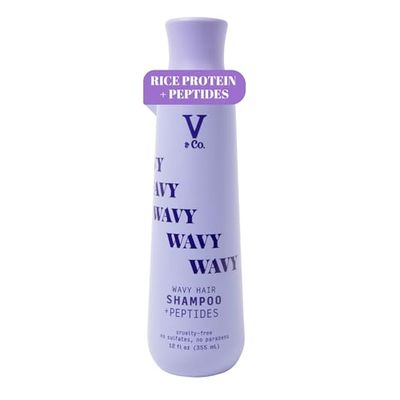 VCo. Beauty Wavy Hair Nourishing Shampoo with Peptide Technology, 12 oz, Sulfate Free Shampoo for Wavy Hair, Gentle, Color Safe Shampoo