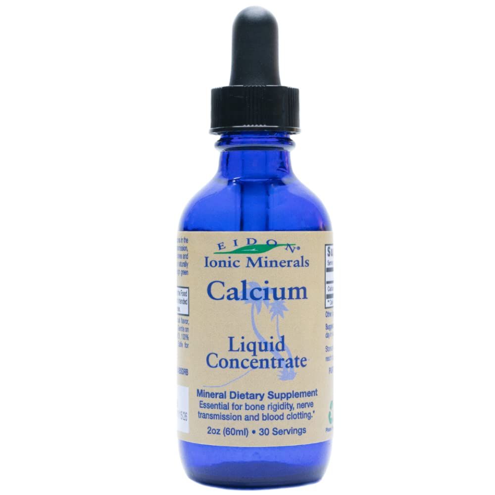 Eidon Ionic Minerals Calcium - Calcium Supplement, Liquid Concentrate, Mineral Dietary Supplement for Healthy Teeth, Bone Strength Muscle Function - 2 Ounce Bottle
