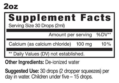 Eidon Ionic Minerals Calcium - Calcium Supplement, Liquid Concentrate, Mineral Dietary Supplement for Healthy Teeth, Bone Strength Muscle Function - 2 Ounce Bottle