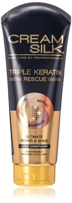 Cream Silk Triple Keratin Rescue Ultimate Repair Shine Conditioner, 340mL, Unisex