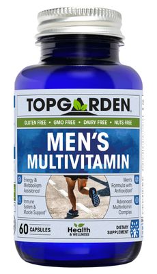 TOPGARDEN Men&#39;s Multivitamin - Essential Multivitamins Multiminerals Supplement A, C, D, E B12, with Zinc, Calcium, Magnesium More for Men&#39;s Wellness Support. Boost Your Body and Mind!
