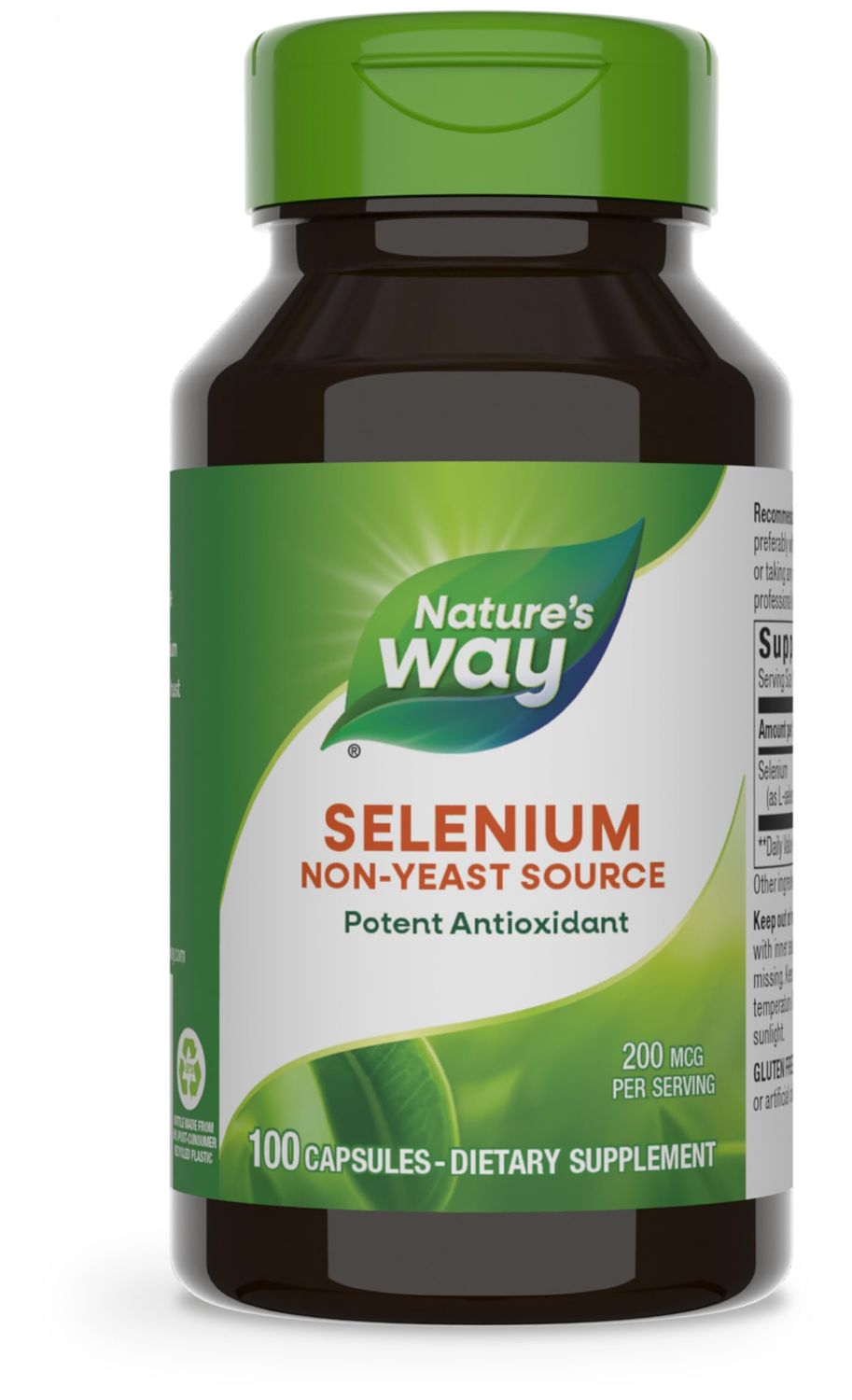 Nature&#39;s Way Selenium, Non-Yeast Source, Potent Antioxidant, 100 Capsules (Packaging May Vary)
