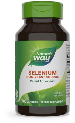 Nature&#39;s Way Selenium, Non-Yeast Source, Potent Antioxidant, 100 Capsules (Packaging May Vary)