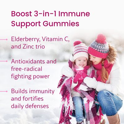 WellPath Boost Elderberry Gummies with Zinc Vitamin C Immune Support Supplement for Adults Immunity Booster Vitamins Sambucol Black Gummy Non-GMO Vegan, 60 Ct